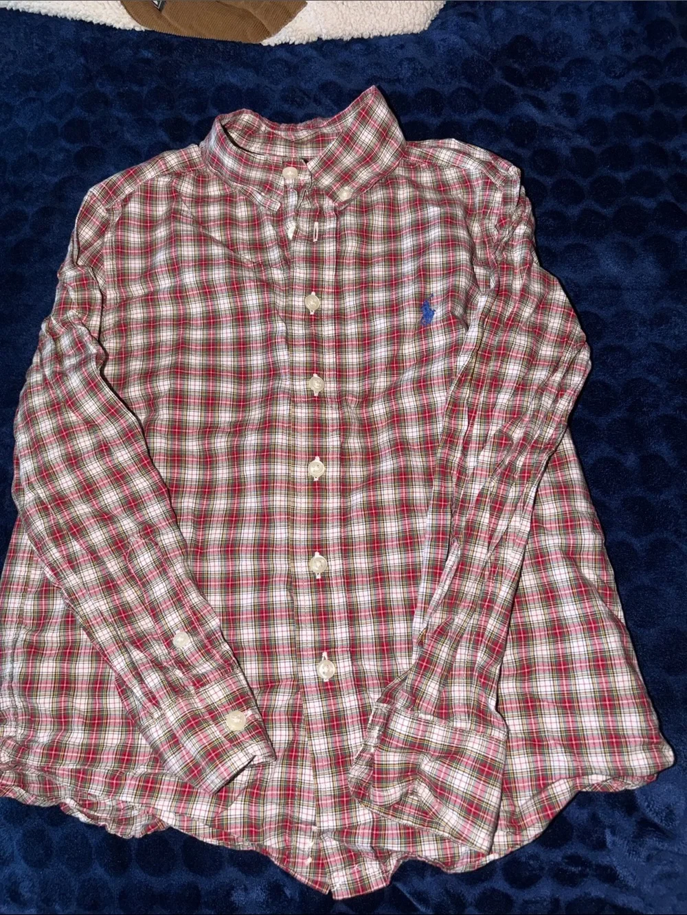 Ralph Lauren Plaid Button-Up Shirt - Red, Green, White